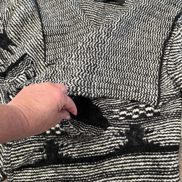 Yigal Azrouel Cardigan M Open Front Draped Wool Chunky Knit Aztec Southwestern. - Picture 7 of 11